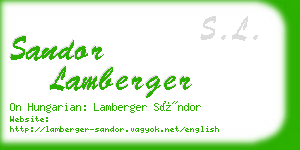 sandor lamberger business card